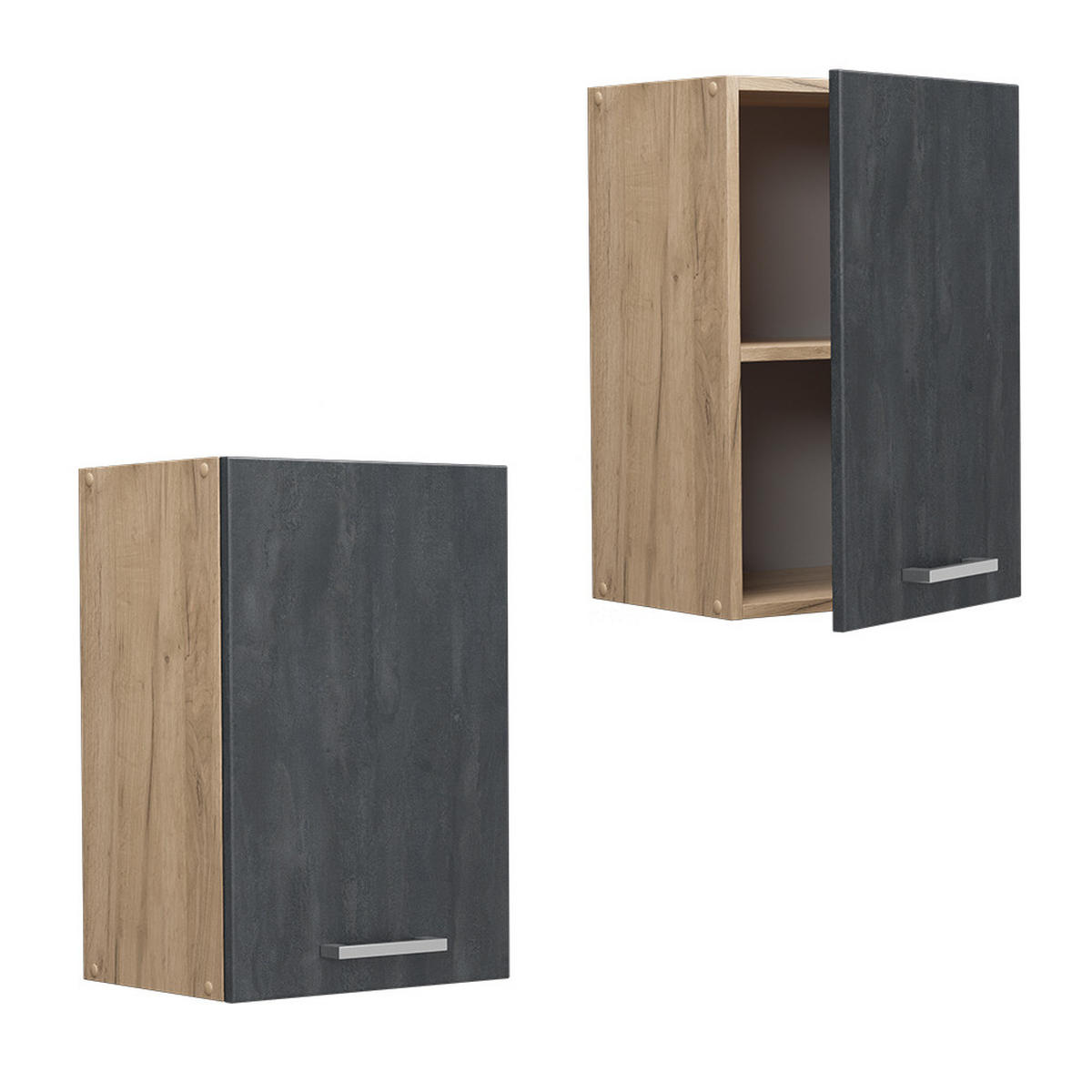 HÄNGESCHRANK R-Line Schwarz Beton 40 cm - Honigeiche/Eiche Wotan, Holzwerkstoff (40/60/31cm) - Vicco