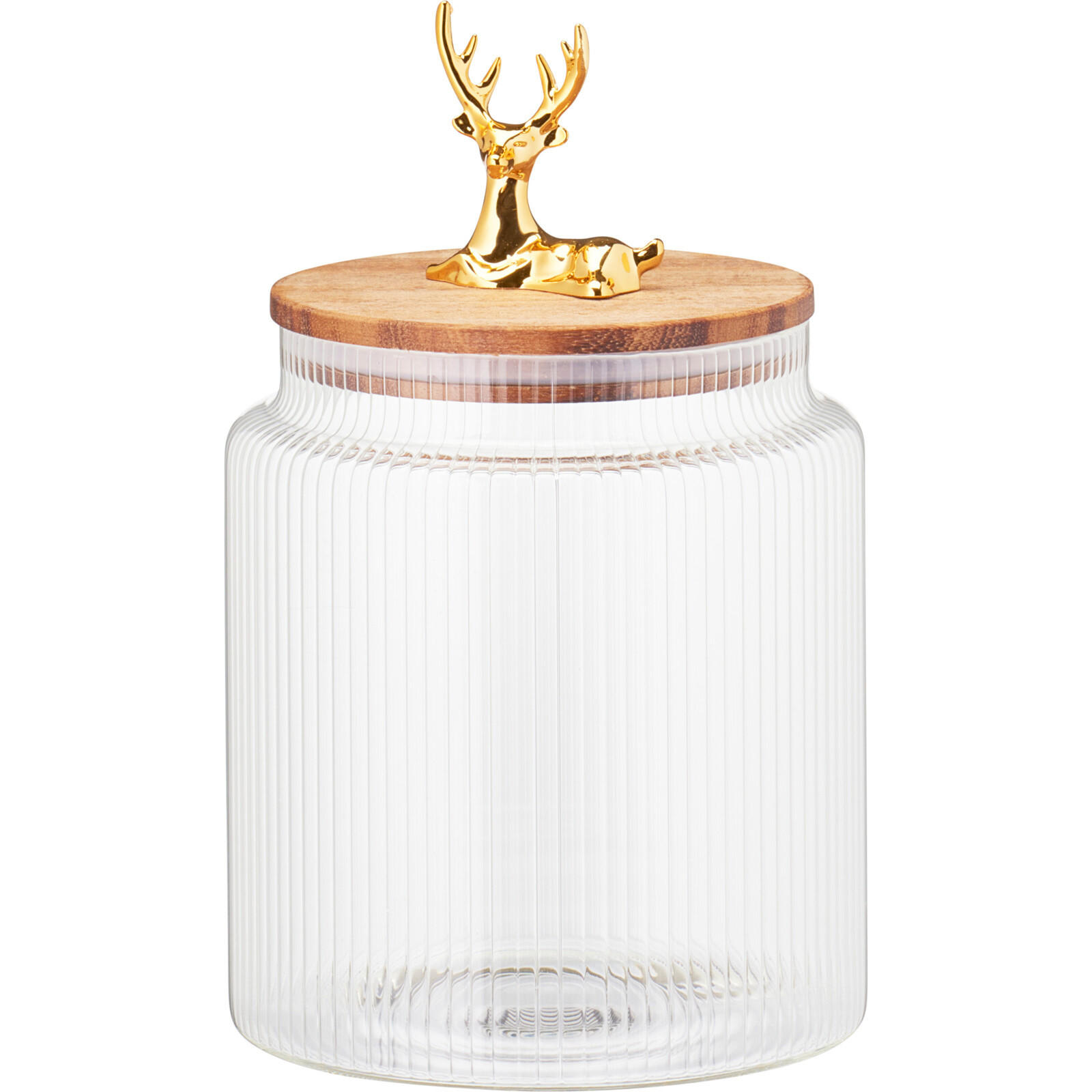 GLASBEHÄLTER Hirschdeckel 1100 ml - Transparent, Glas (12/13/12cm) - Home Styling Collection