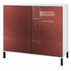 KOMMODE Skadu Bordeaux Hochglanz - Bordeaux, Holzwerkstoff (92.5/83.5/35cm) - Vladon