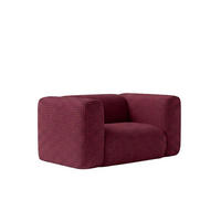WOHNZIMMERSESSEL aus Chenille-Stoff Cremona, Rotwein, GRETA - Weinrot, Holz (137/70/89cm) - Kaiser Möbel