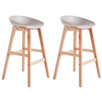 BARSTUHL 2er-Set TaupeMicco - Taupe, Kunststoff (42/85/46cm) - Beliani