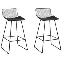 BARSTUHL 2er-Set Metall Schwarz Fredonia - Schwarz, Textil/Metall (50/97/49cm) - Beliani
