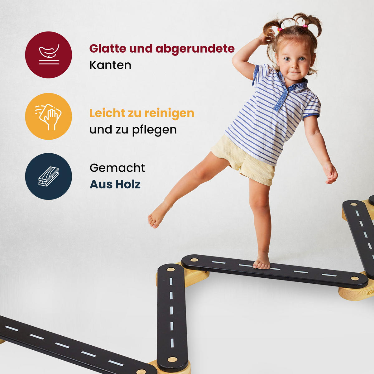 BALANCIERBALKEN für Kinder, Natur - Beige, Holz (68/10/68cm) - MeowBaby