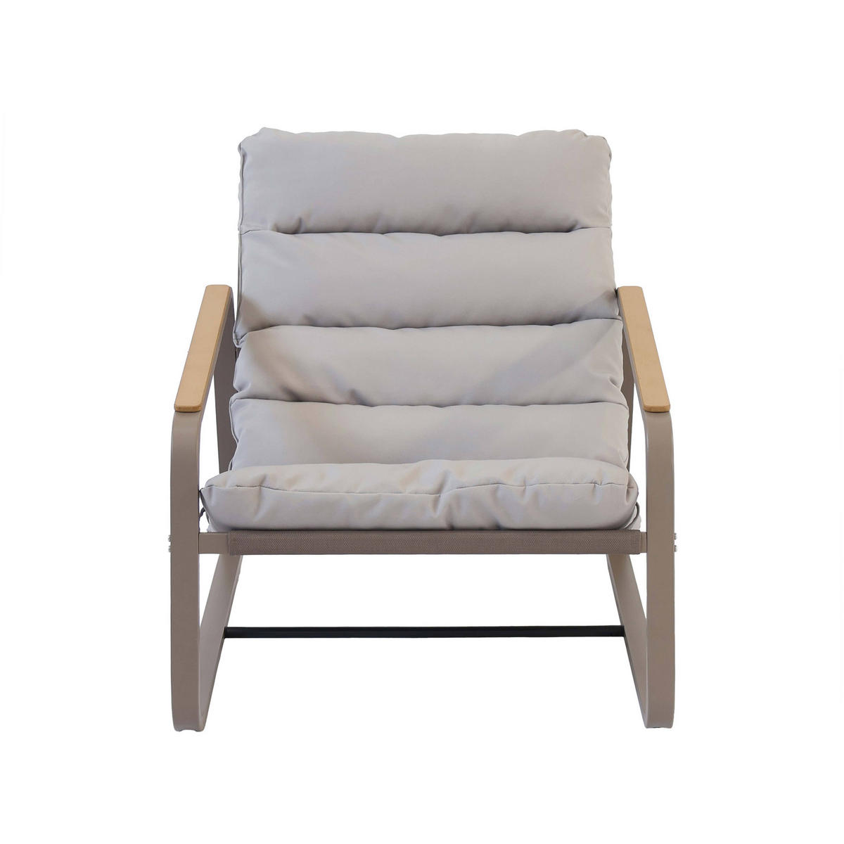 GARTEN-RELAXSESSEL mit Fußstütze, Taupe - Taupe, Textil (72/77/91cm) - Oviala