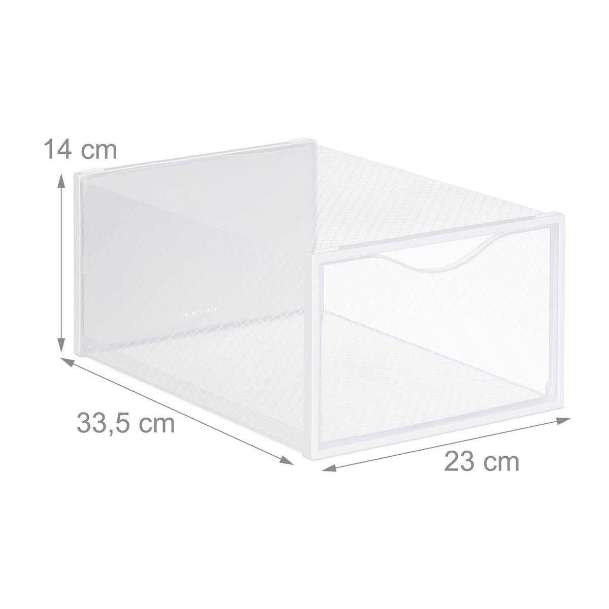 12XBOXY na obuv - priehľadné, plast (23/14/33.5cm) - Relaxdays