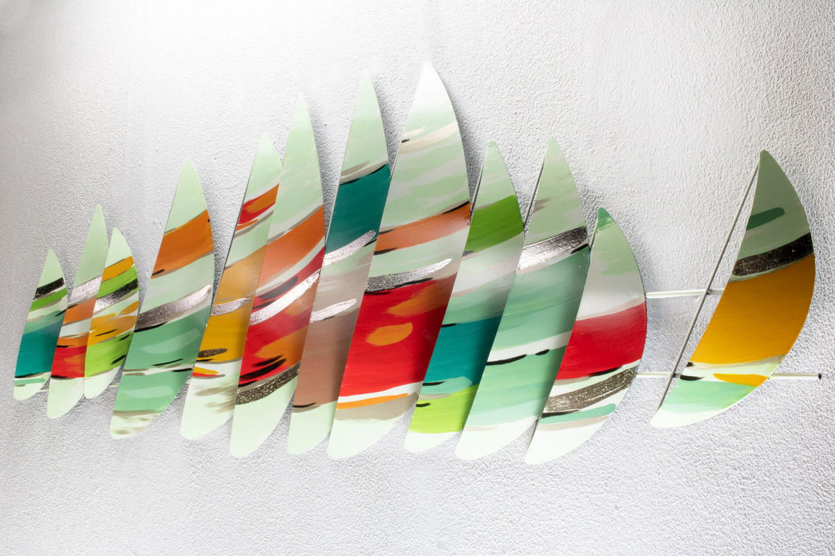 WANDDEKO Bunt 150/50 cm - Multicolor, Metall (2.2/50/6cm) - KUNSTLOFT