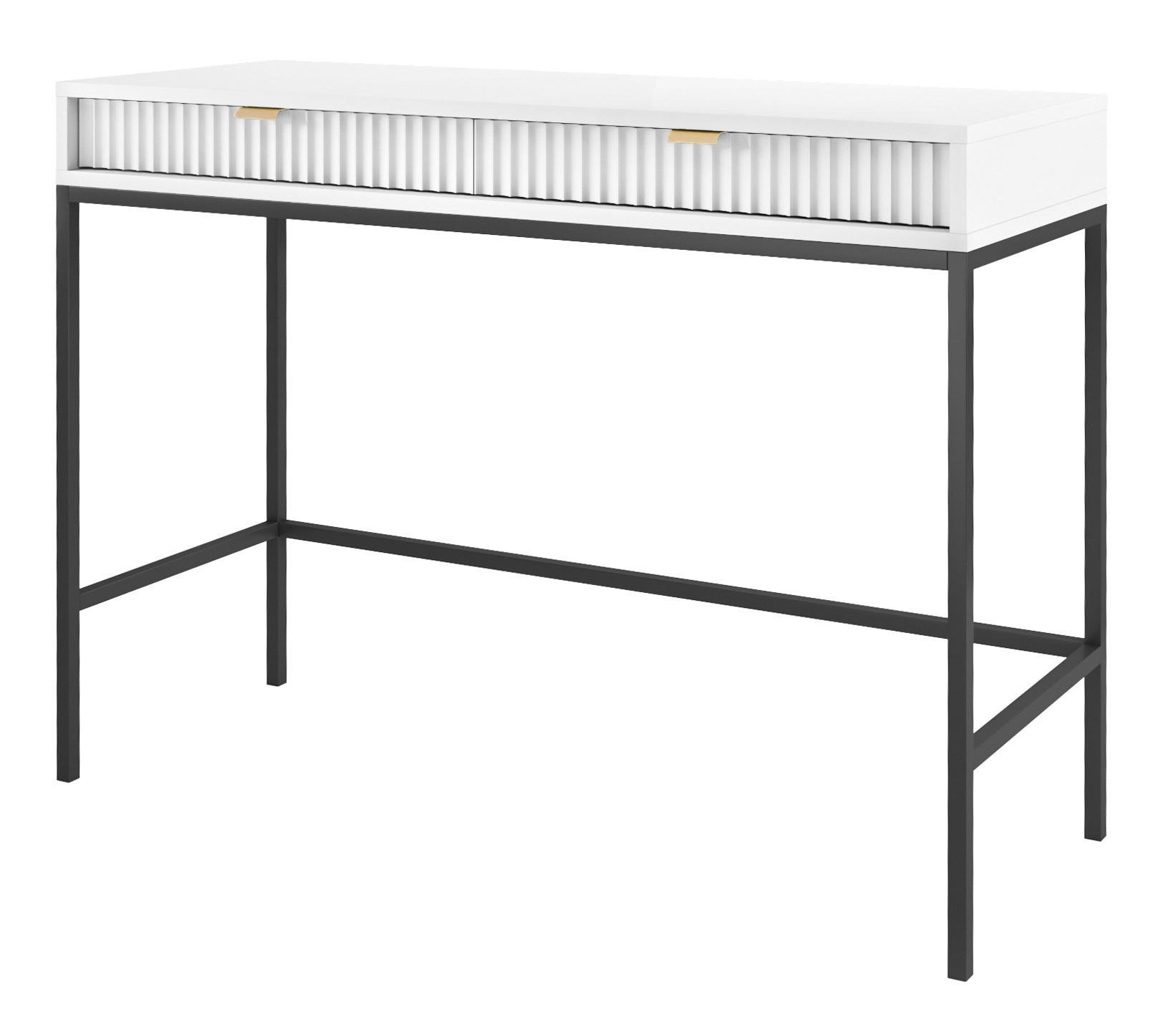 KONSOLENTISCH Vellore Weiß 104 cm - Goldfarben/Schwarz, Holzwerkstoff/Metall (50/104/77cm) - Selsey