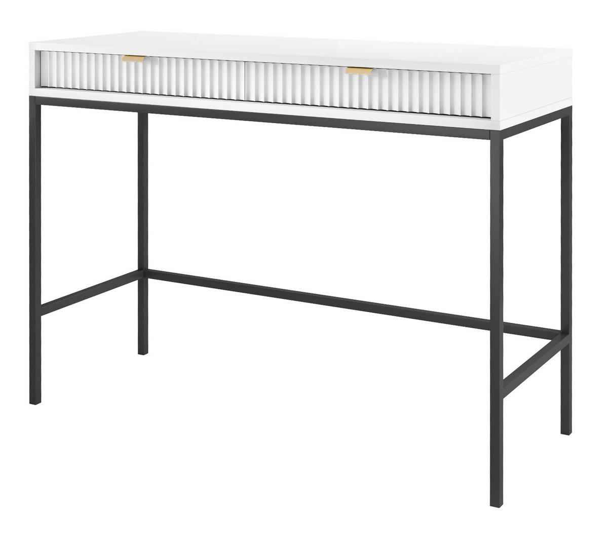 KONSOLENTISCH Vellore Weiß 104 cm - Goldfarben/Schwarz, Holzwerkstoff/Metall (50/104/77cm) - Selsey