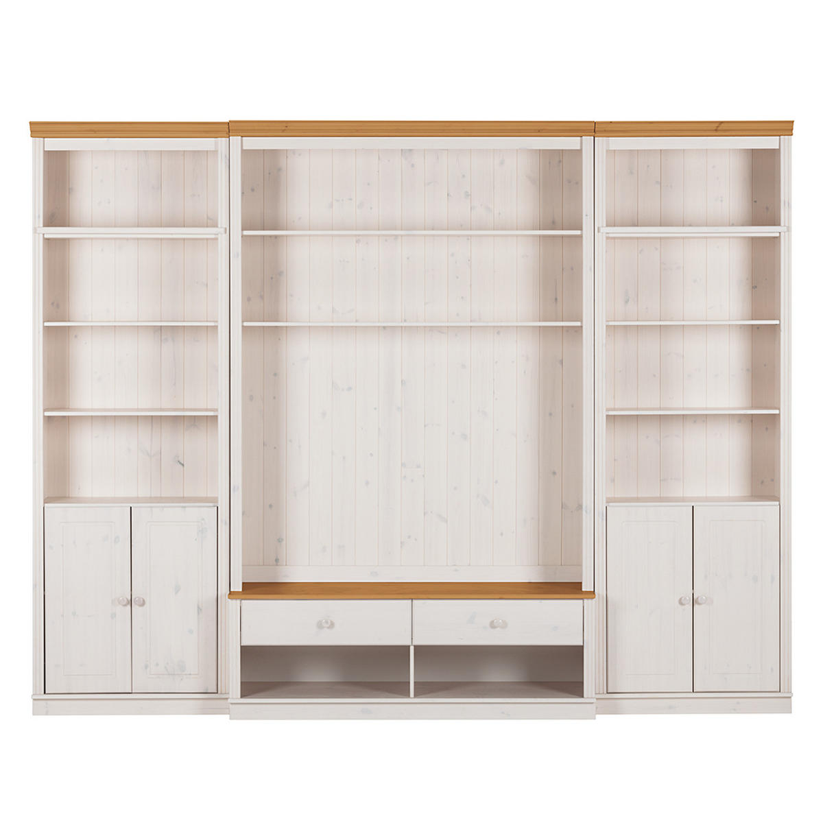 WOHWAND - Kiefer massiv - Typ B - Weiß, Holz (288/223/45cm) - home24