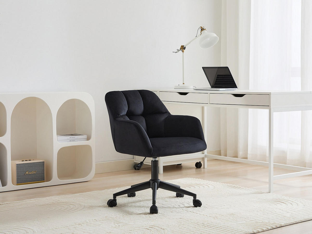 BÜROSTUHL ohne Armlehnen - 59 cm x 60 cm - stoff - schwarz Pega - Schwarz, Textil (59/86/60cm) - Vente-Unique