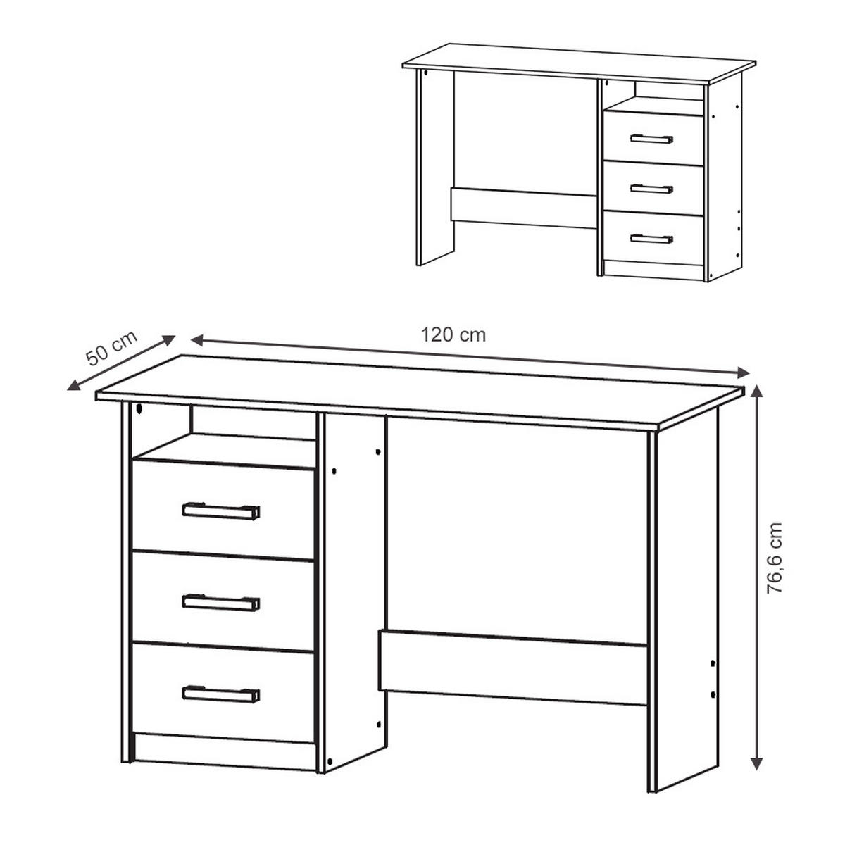 SCHREIBTISCH Meiko Weiß 120 x 50 cm - Weiß, Holzwerkstoff (50/120/76.6cm) - Vicco