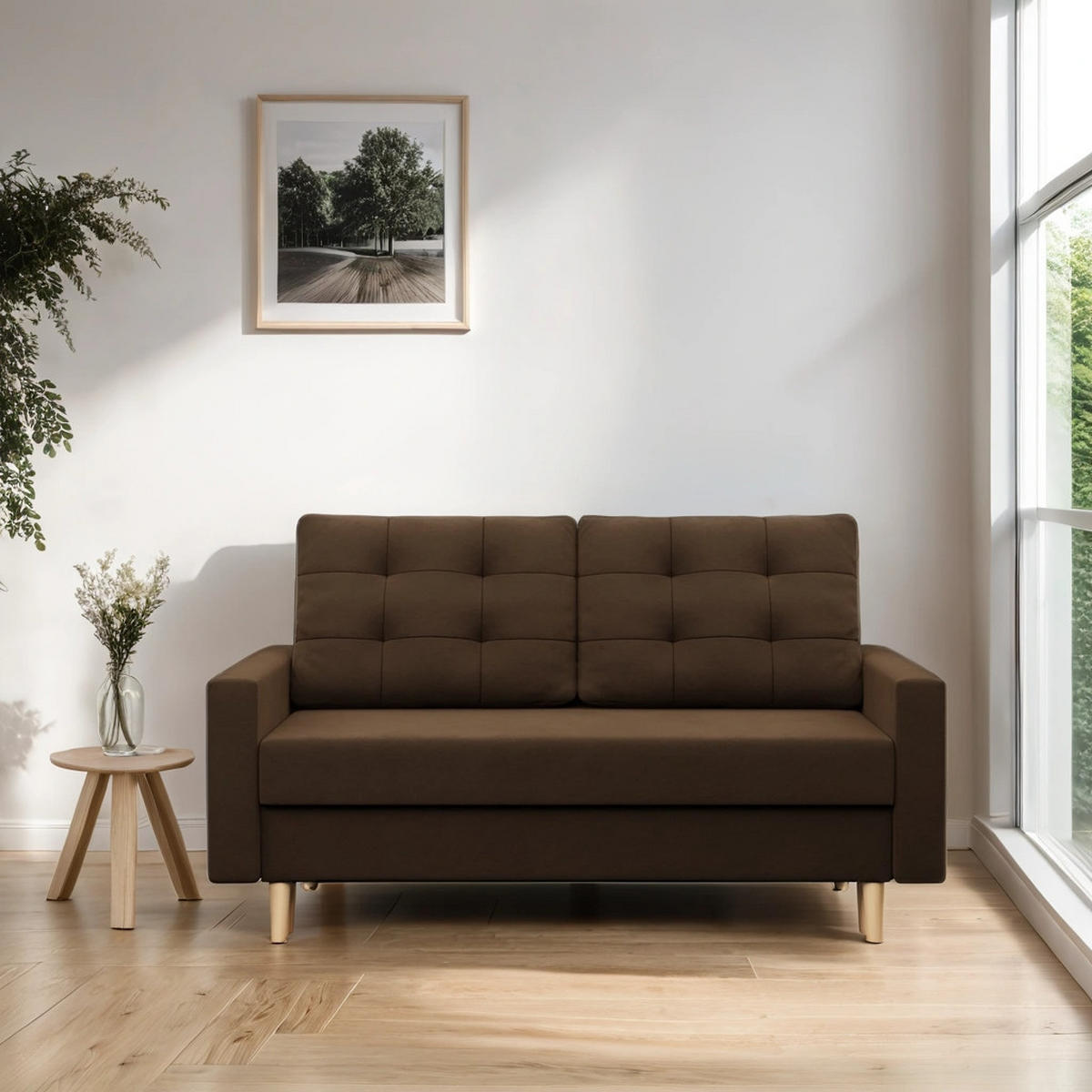 SOFA Blank braun 152/88/92 - Braun, Textil (152/88/92cm) - SIMKAM Furniture