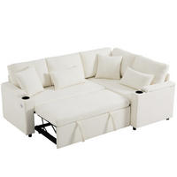 ECKSOFA 206,5/141/86 cm Beige aus Chenille mit Schlaffunktion - Beige, Textil (141/206.5cm) - OKWISH