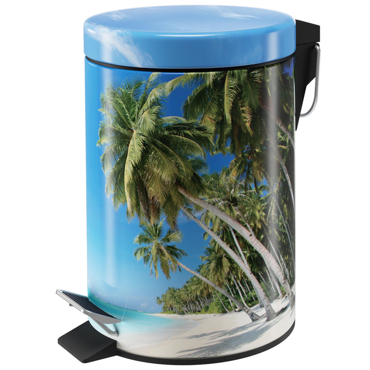 KOSMETIKEIMER Karibik - Türkis/Blau, Kunststoff/Metall (17/25/25cm) - Sanilo