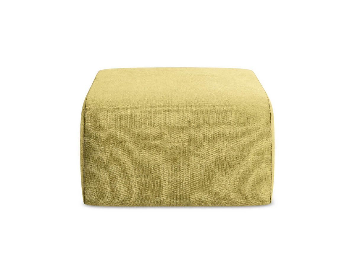 POUF Chenille Stoff Grün - Limette/Schwarz, Holzwerkstoff/Kunststoff (72/42/94cm) - Makamii