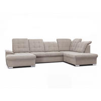 WOHNLANDSCHAFT ANON Ottomane Rechts, mit Schlaffunktion und Bettkasten, Beige - Beige, Kunststoff/Textil (322/87/220cm) - Idohome