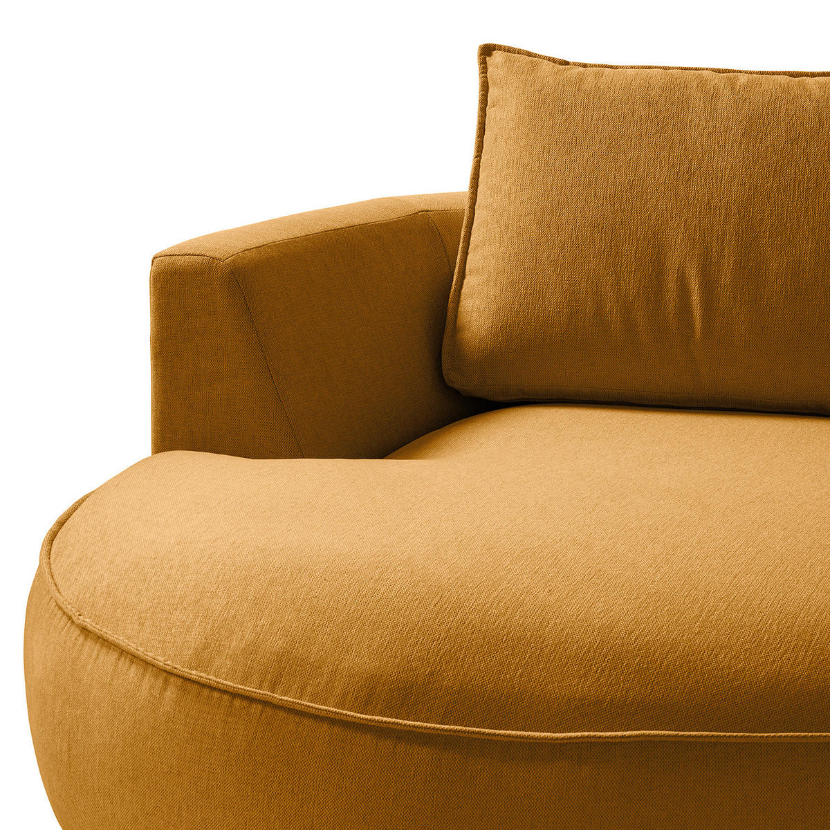 OTTOMANE - modular - Schwarz/Orange, Kunststoff/Textil (196/82/146cm) - home24