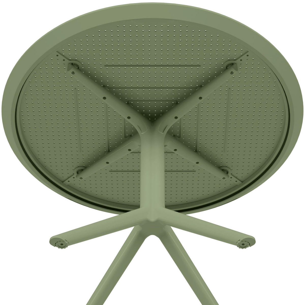 GARTENTISCH rund Ø105 cm Kunststoff Oliv - Olivgrün, Kunststoff (105/105/74cm) - CLP