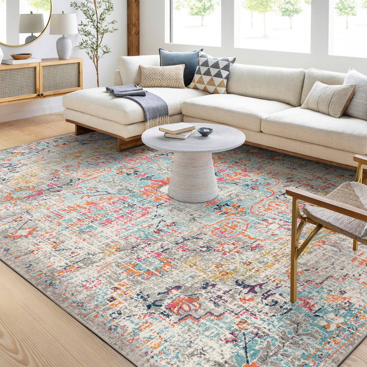 VINTAGE-TEPPICH 120x170 cm Mehrfarbig - Blaugrau, Naturmaterialien/Textil (120/170cm) - LIVABLISS