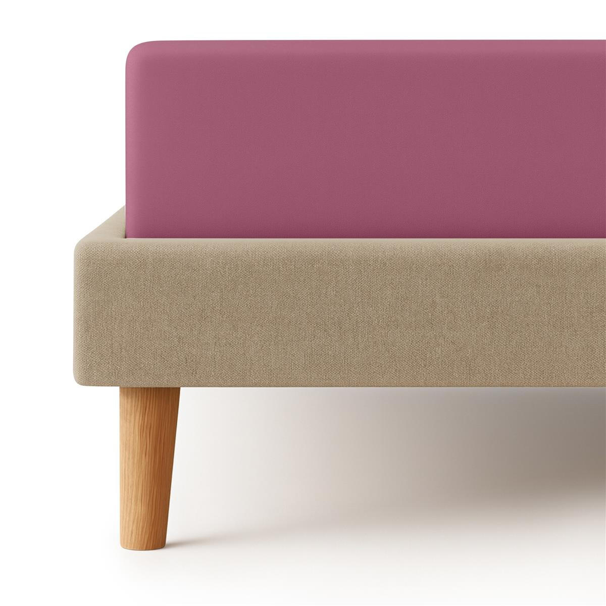 JERSEY-SPANNBETTLAKEN 180x200 - 200x200 cm, Bettlaken aus 100% Baumwolle mit Rundum-Gummizug, Spannbetttuch Brombeere - Brombeere, Textil (200/200cm) - Carpe Sonno