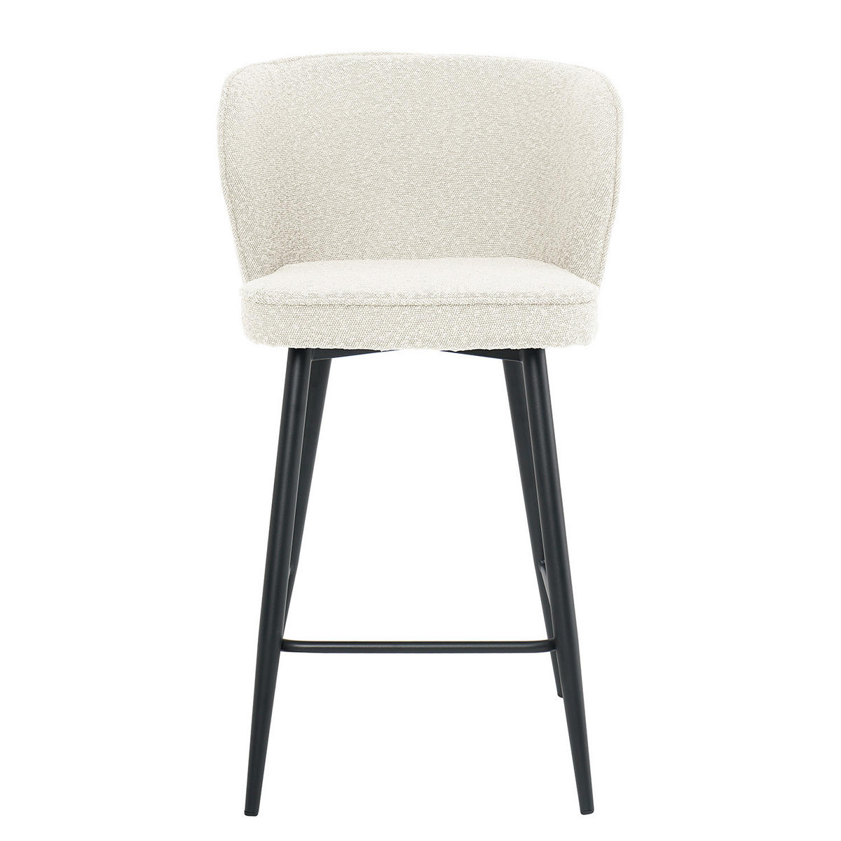 BARHOCKER - 2er-Set - Schwarz/Weiß, Kunststoff/Textil (49/97/53cm) - home24