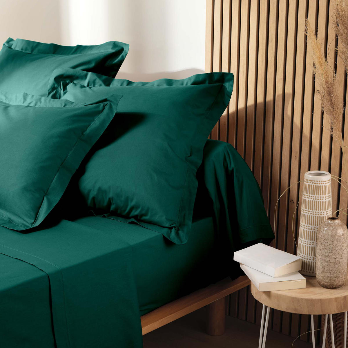 SPANNBETTTUCH mit Gummizug Biolina 200/180 cm - Grün, Naturmaterialen (180/200cm) - Douceur d´intérieur