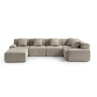 WOHNLANDSCHAFT Chenille Sandbeige - Sandfarben, Textil (345/73/190cm) - MILYsofa