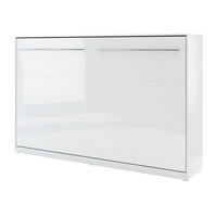 SCHRANKBETT Concept Pro II Horizontal - Weiß Hochglanz, Holzwerkstoff (120/200cm) - MIRJAN24