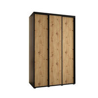 SCHWEBETÜRENSCHRANK 235,2/150/45 3-türig - Schwarz/Eiche Artisan, Holz/Metall (150/235/45cm) - Abiks Möbel