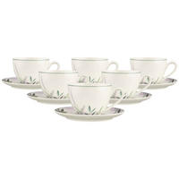 MILCHKAFFEETASSEN MIT UNTERTASSEN Savona Provence bunt-beige 340 ml 6er Set - Beige/Multicolor, Keramik (16/8.9/16cm) - Seltmann Weiden