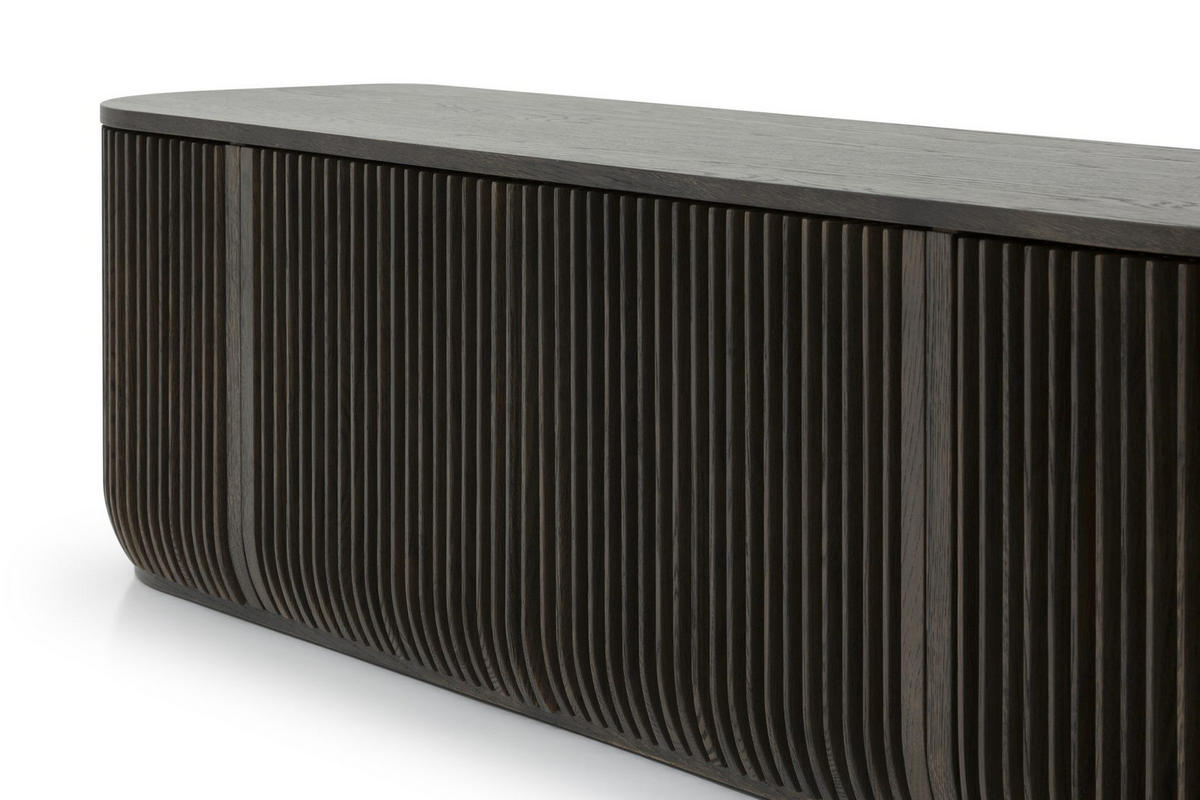TV-MÖBEL Franz, Braune Massiveiche - Braun, Holz (45/45/175cm) - WOODEK