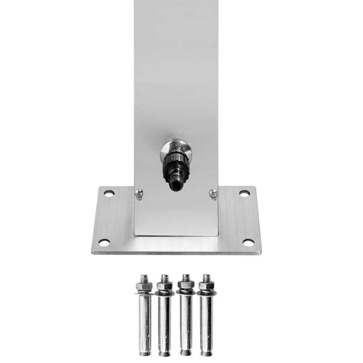 GARTENDUSCHE 220 Cm Edelstahl - Silberfarben, Metall (20/220/12cm) - vidaXL