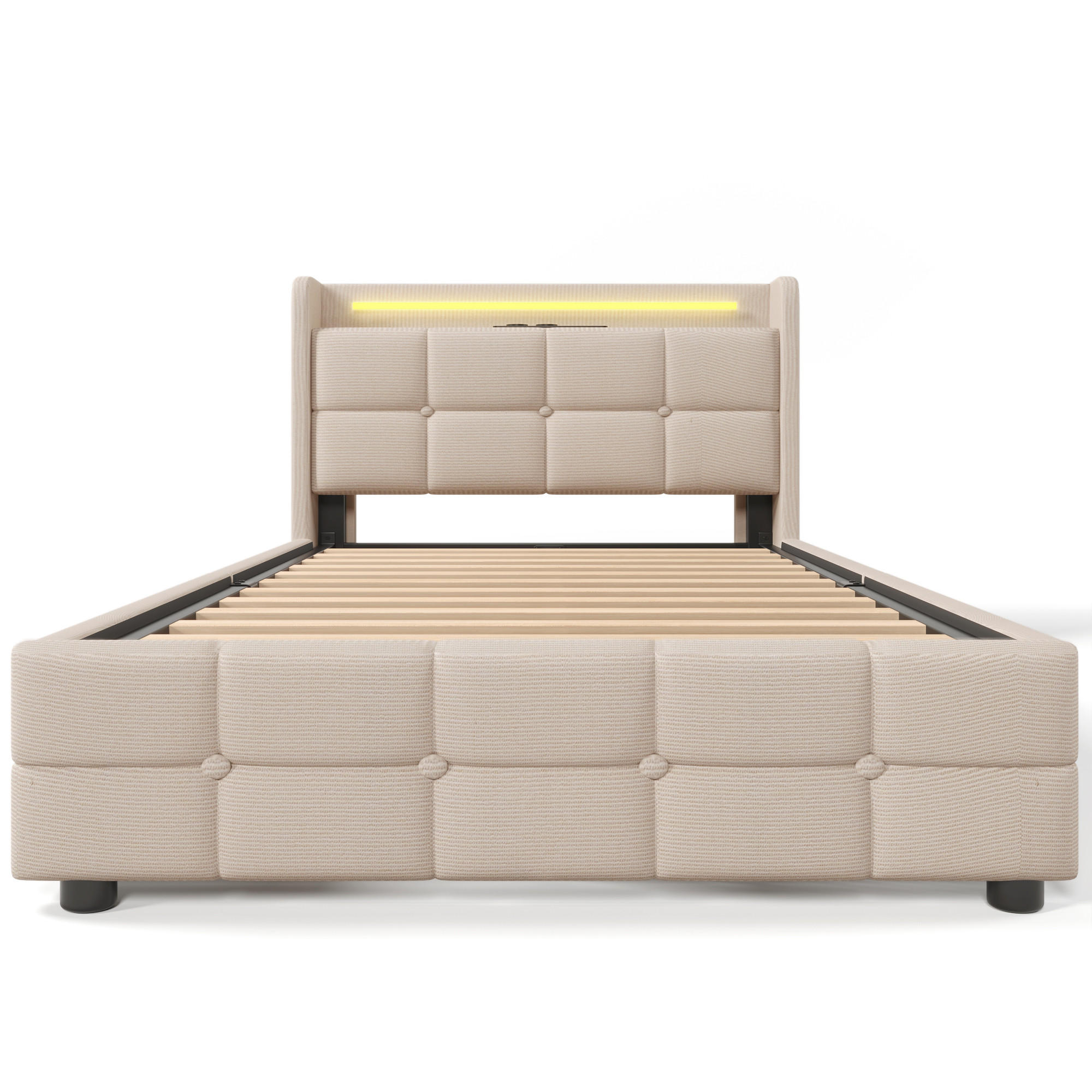 Oxeza Polsterbett Beige 90x200 cm