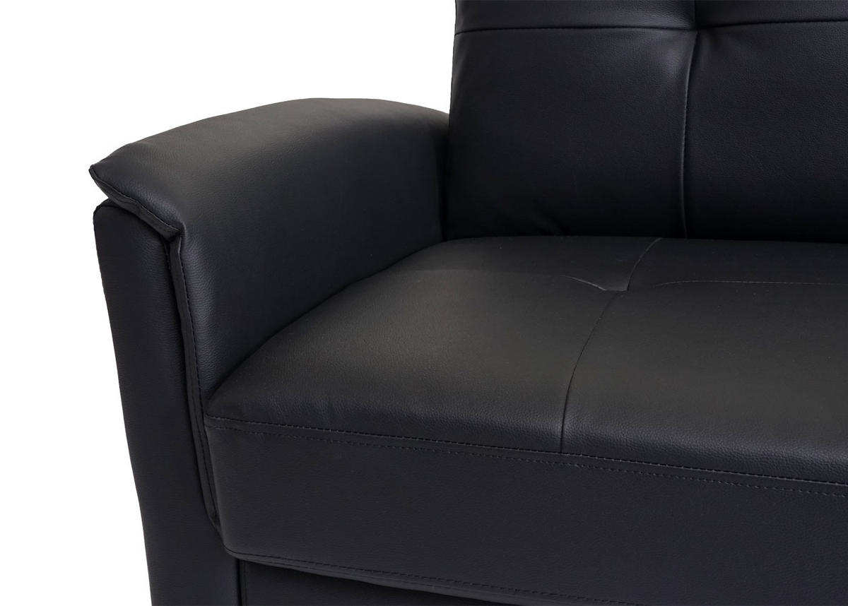 2-SITZER SOFA Schwarz - Schwarz, Textil (135/87/78cm) - MCW