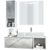 BADMÖBELSET La Costa Fronten in Beton Oxid Optik - Hellgrau, Holzwerkstoff (126.5/190/46cm) - Vladon