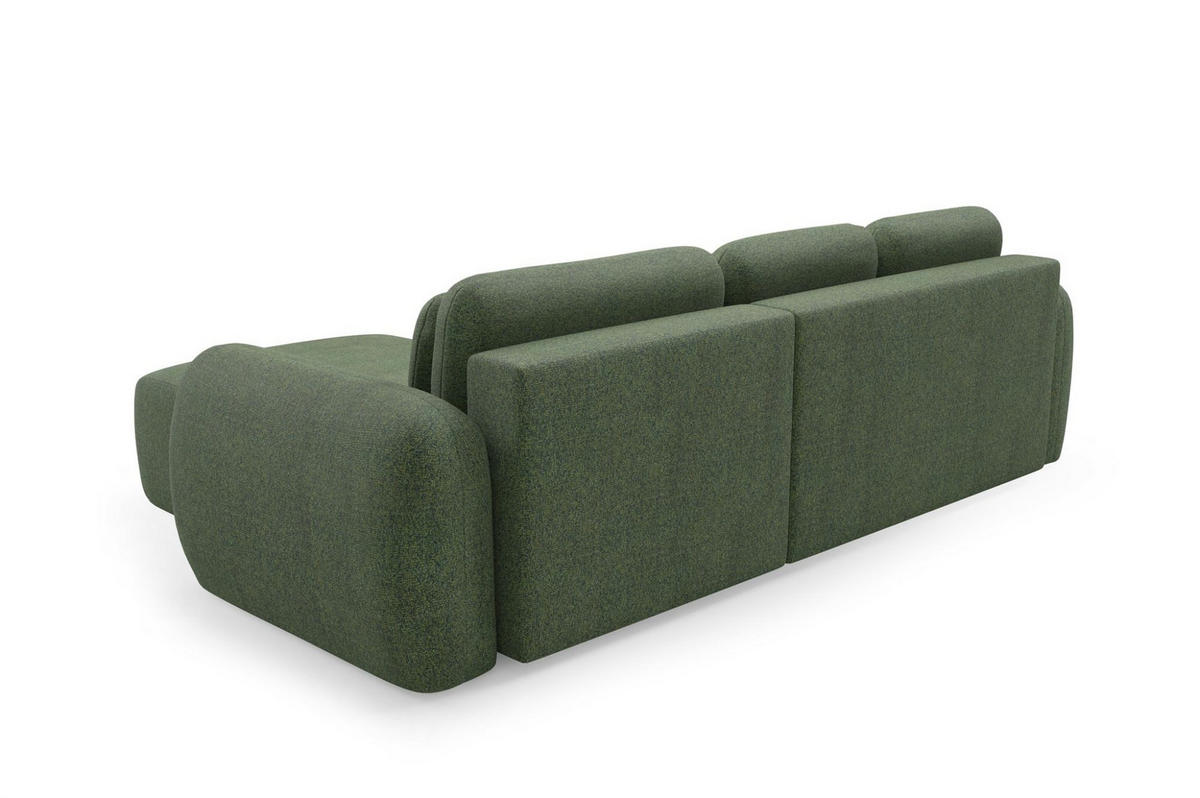 ECKSOFA Gaston Mit Schlaffunktion - Grün, Holzwerkstoff/Textil (304/190cm) - Fun Möbel