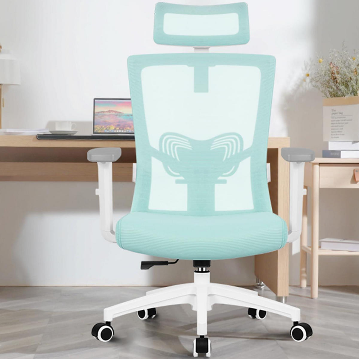 BÜROSTUHL Ergonomisch Türkis - Türkis, Textil (70/128/70cm)