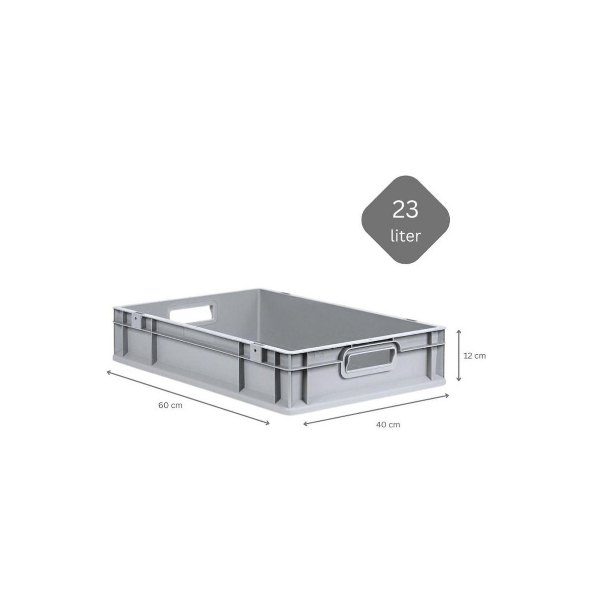 EUROBOX 8x Nextgen Economy Mit Auflagedeckel Grau/Grün Griffe Offen 23 Liter - Grün, Kunststoff (40/12/60cm) - PROREGAL