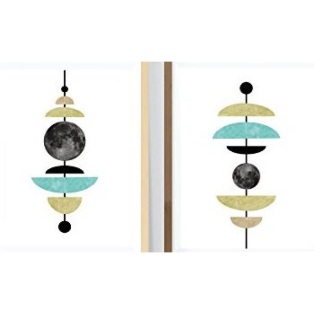 POSTER Set Mit 2 Geometrisch Weltraum A4 Rahmenlos - Klar, Papier (29.7/5/21cm) - Nacnic