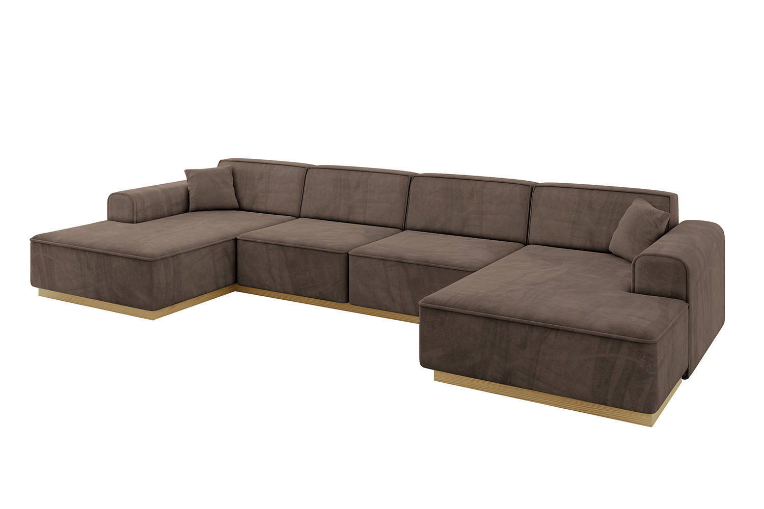 WOHNLANDSCHAFT IREA-U2-v2 - 382x165x81 cm Braun - Braun, Holzwerkstoff/Textil (382/81/165cm) - ALTDECOR