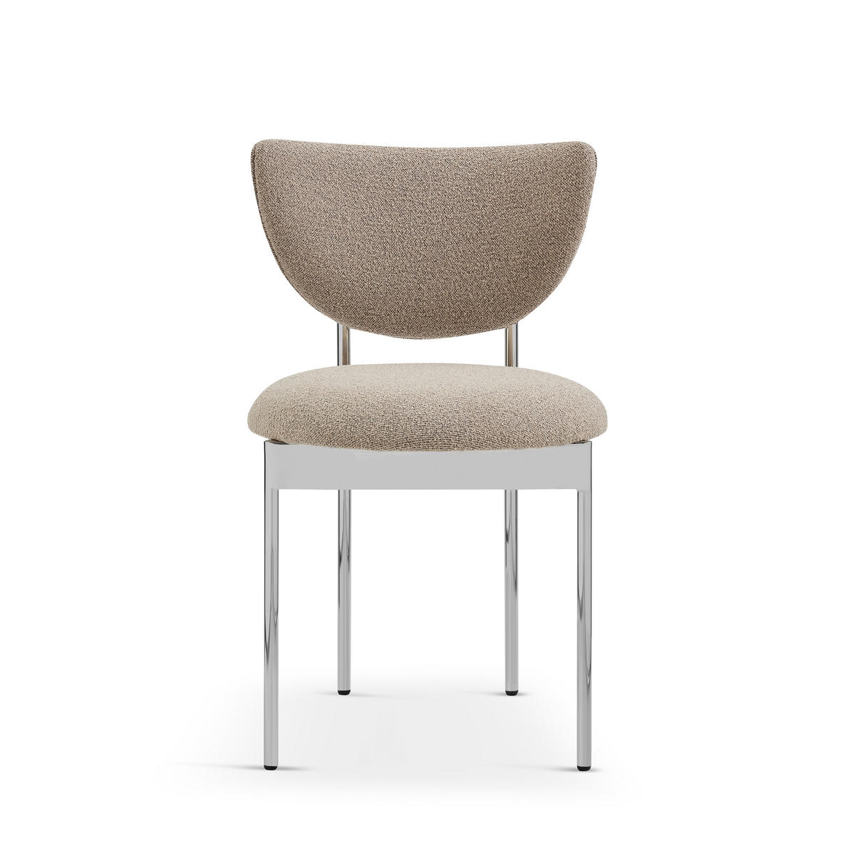 STUHL-SET DE-36862 2 Stück mit Stoffbezug Khaki - Sandfarben/Silberfarben, Metall (47/76/54cm) - ComfortXL