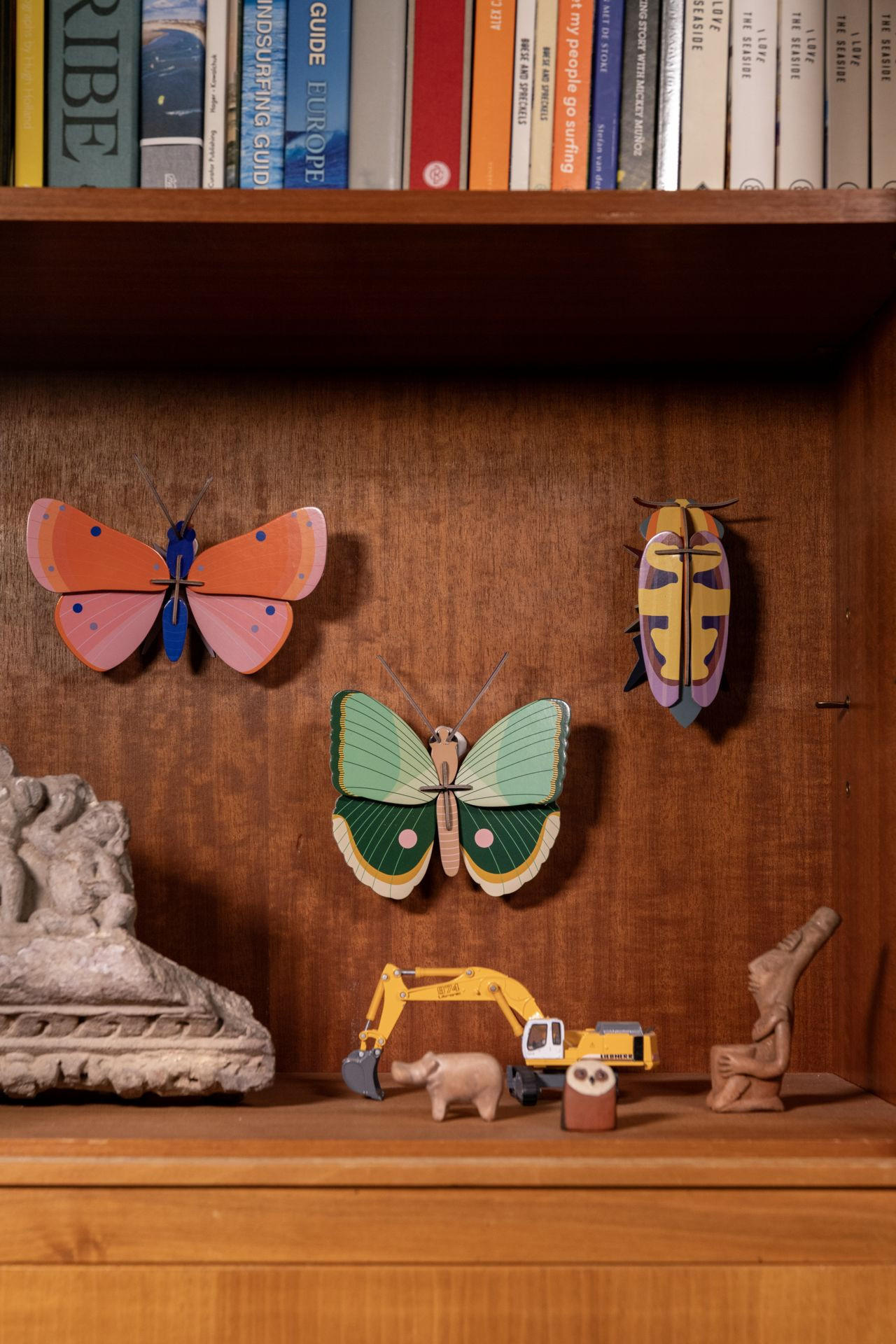 WANDDEKO Jade-Schmetterling 5/14 cm - Multicolor, Wellpappe (5/14/14cm) - KUNSTLOFT