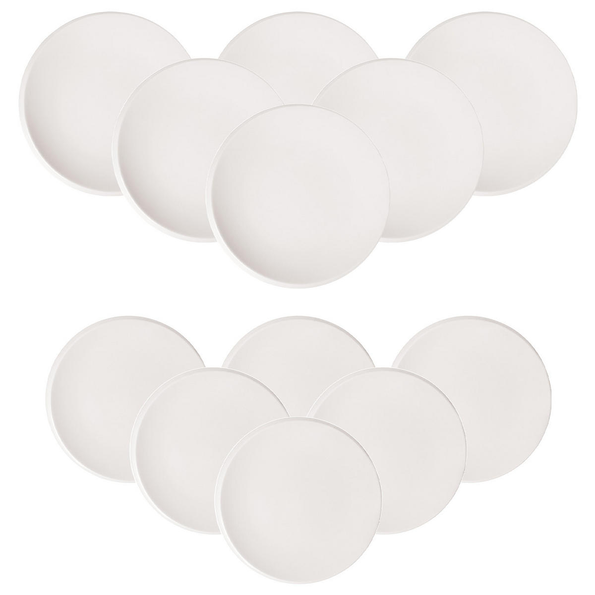 TELLER-SET NewMoon weiß 12er Set - Weiß, Keramik (1/1/1cm) - Villeroy & Boch