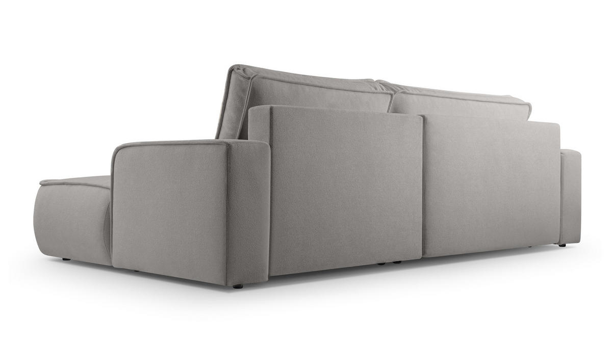 ECKSOFA L Form Ablia Hellgrau 267/168/87 cm mit Schlaffunktion R - Hellgrau/Schwarz, Kunststoff/Textil (267/168cm) - AX Living
