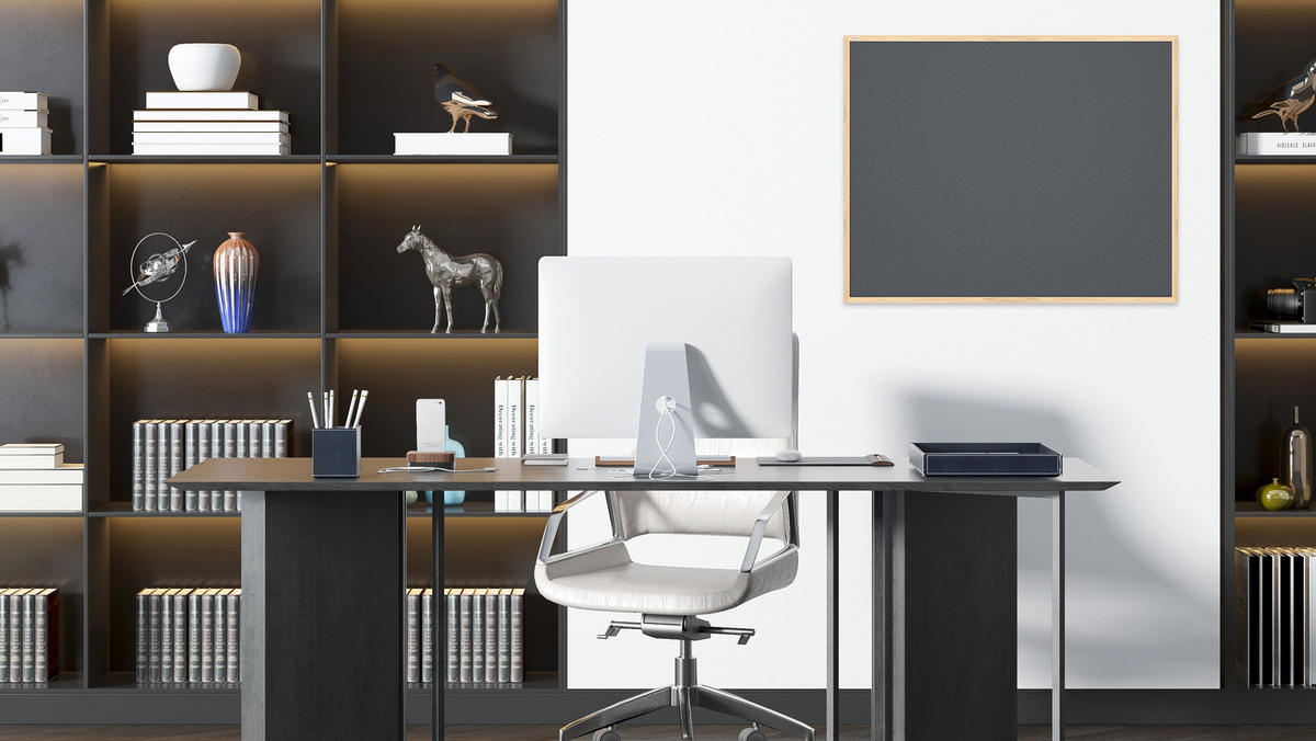 GRAU Pinnwand mit Holz Rahmen 100x80cm Korktafel Korkwand - Grau, Holz (100/80/1.6cm) - ALLboards