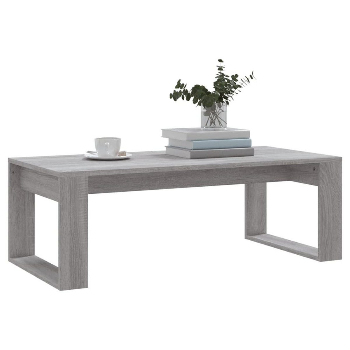 COUCHTISCH 102/50/35 cm aus Holzwerkstoff Grau Sonoma - Silbereichenfarben, Holz (50/102/35cm) - vidaXL