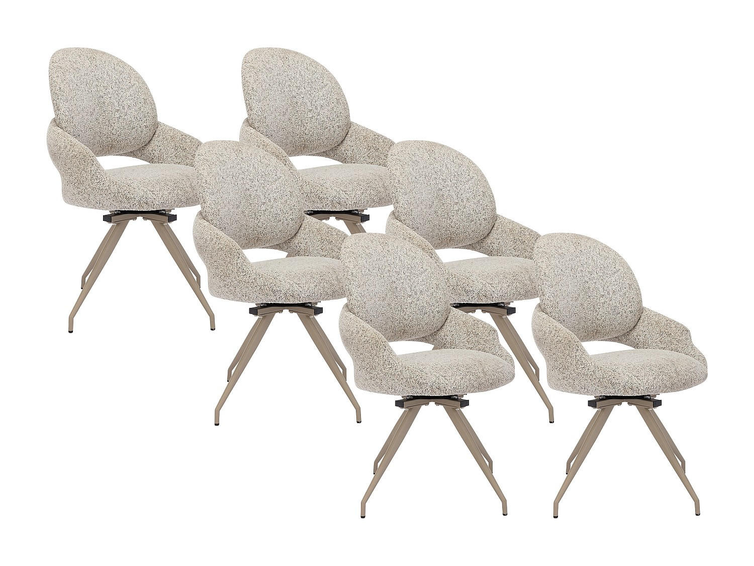 STUHL - 57cm x 59.5cm - Polyester - cremefarben - VALIANA - Creme, Textil (57/92/59.5cm) - Vente-Unique