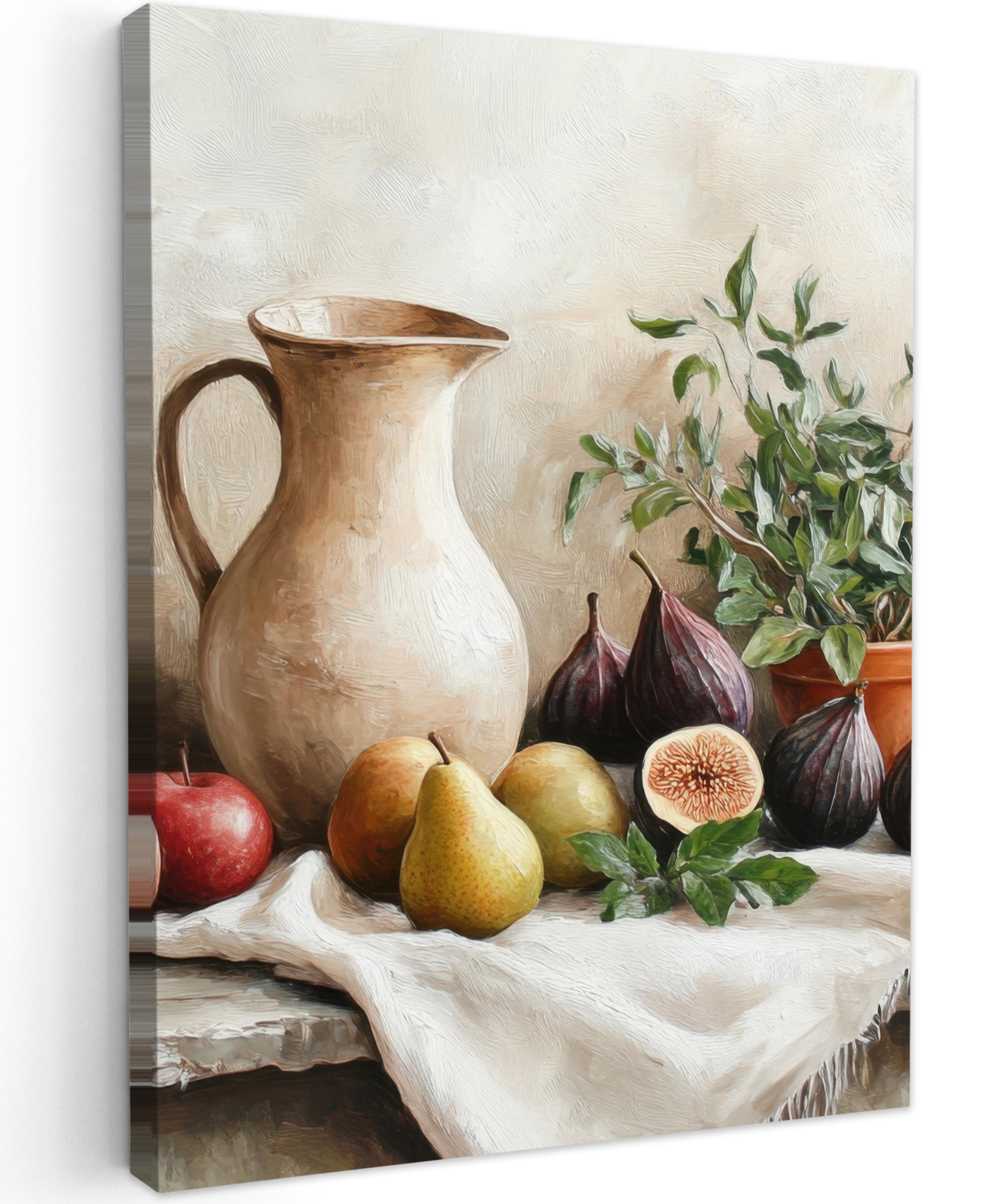 LEINWANDBILD Obst - Kräuter - Ländlich 60x80 cm - Naturfarben, Textil (60/80cm) - MuchoWow