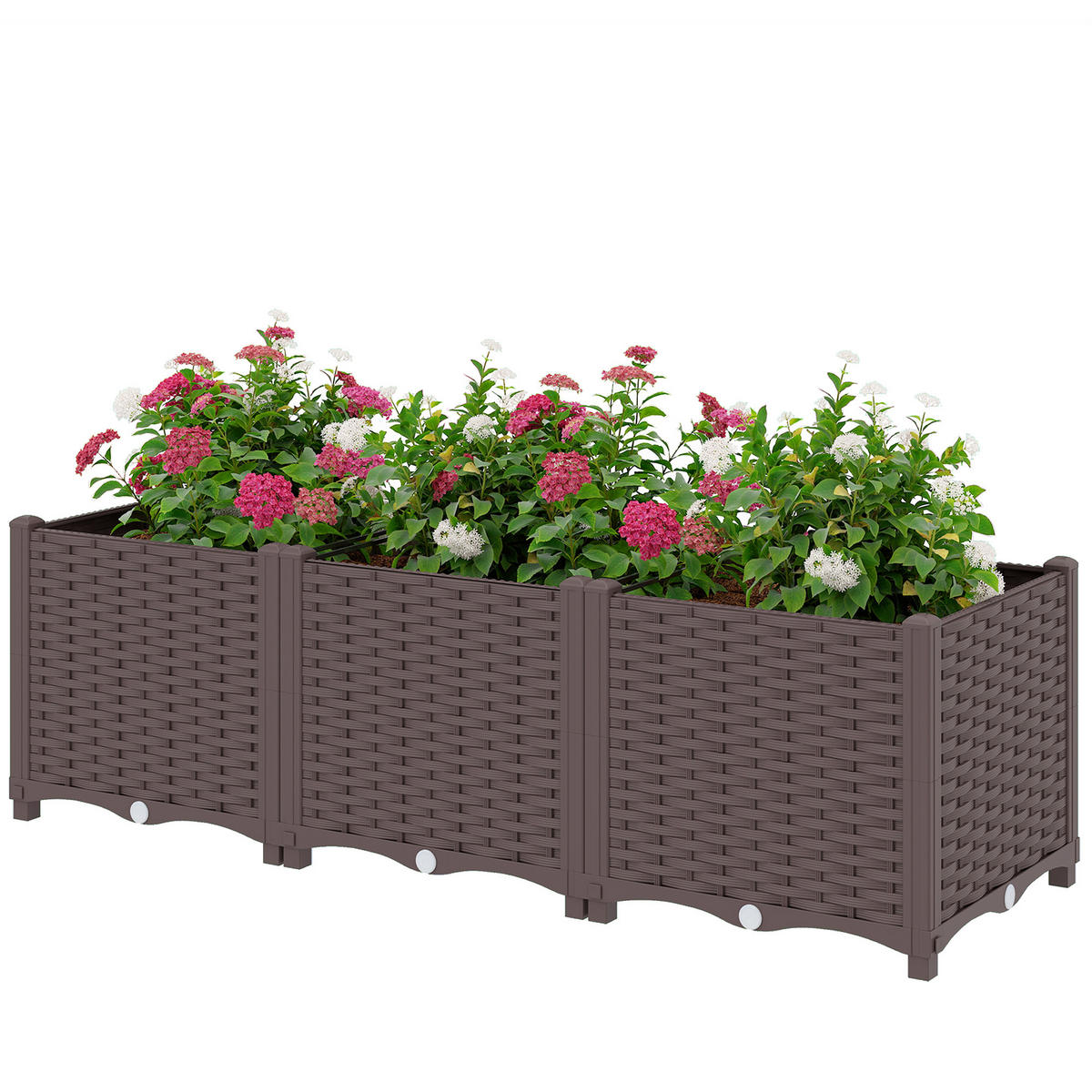 HOCHBEET DE-12306 modulbar mit Selbstbewässerung Braun - Braun, Kunststoff (120/37/40cm) - ComfortXL