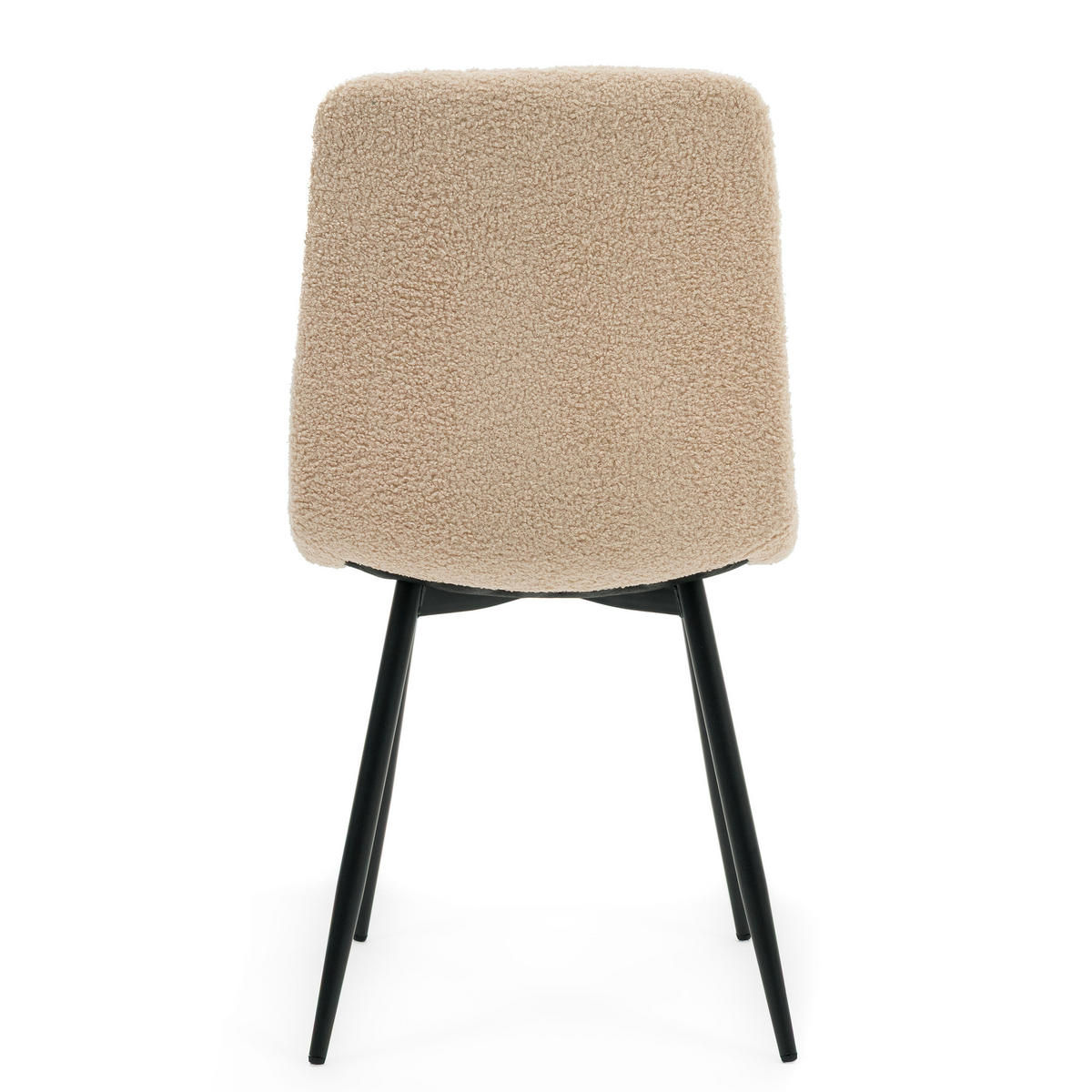 STUHL GELA gepolstert mit Steppung - dunkelbeige - Boucle TEDDY - Beige/Schwarz, Textil/Metall (45/89/53cm) - NEW HOME